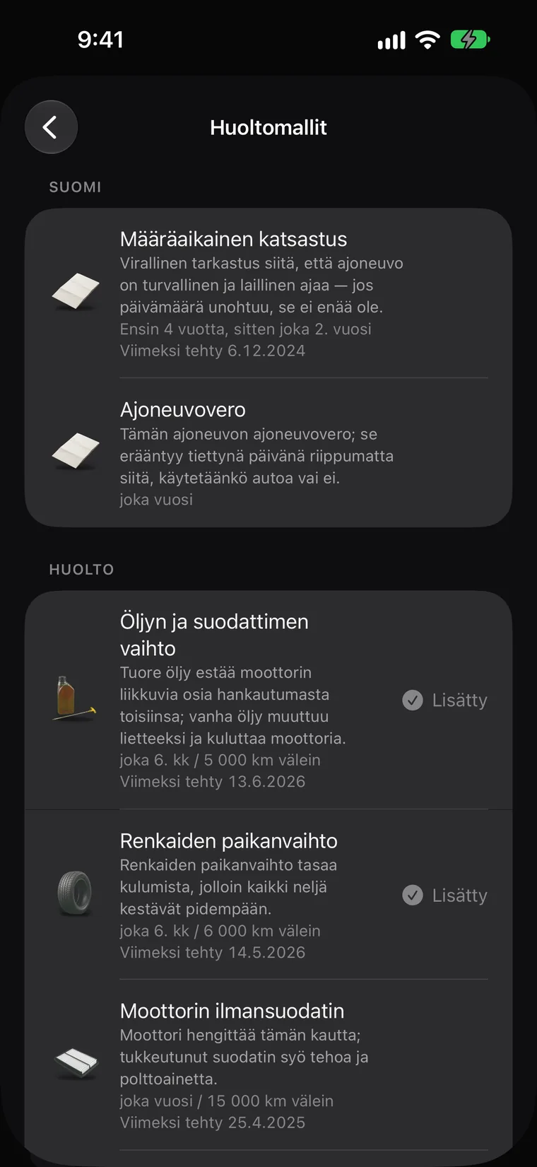 Lakisääteiset oletusarvot maallesi