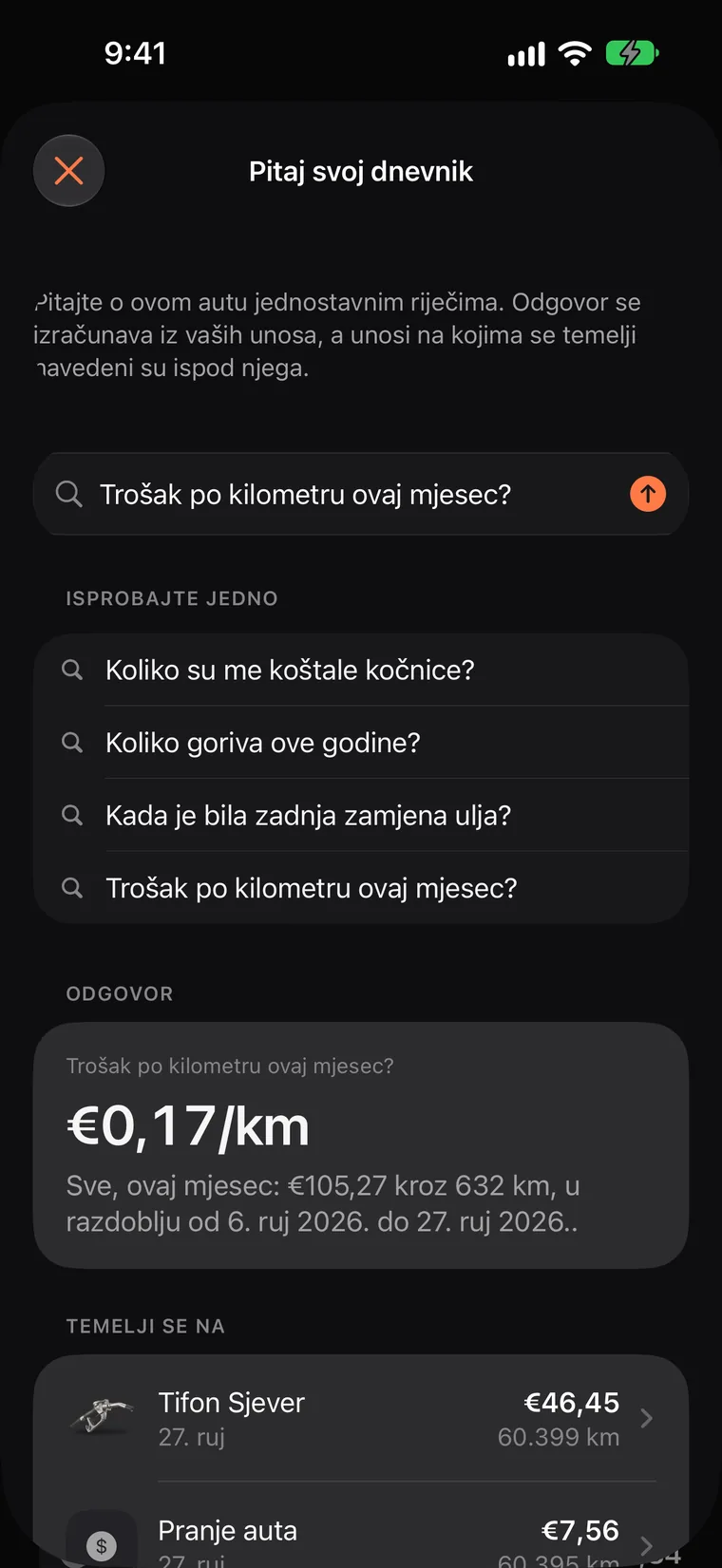 Pitajte dnevnik svojim riječima na iPhone uređajima s Apple Intelligence (na jezicima koje podržava)