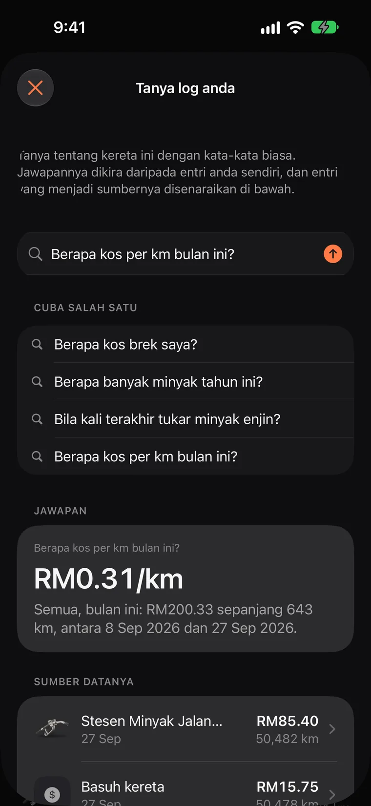 Tanya log anda dengan perkataan biasa pada iPhone dengan Apple Intelligence (dalam bahasa yang disokongnya)