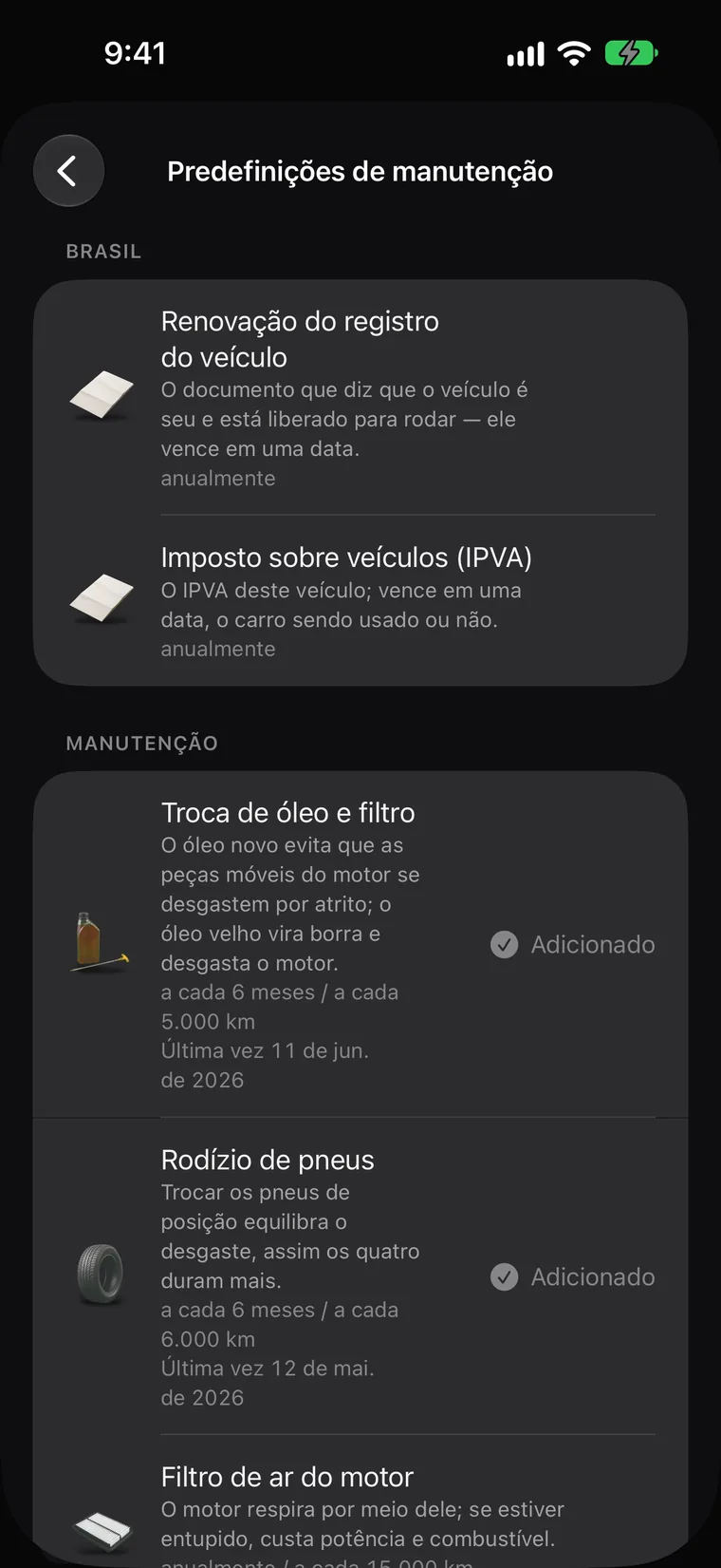 Valores padrão legais para o seu país
