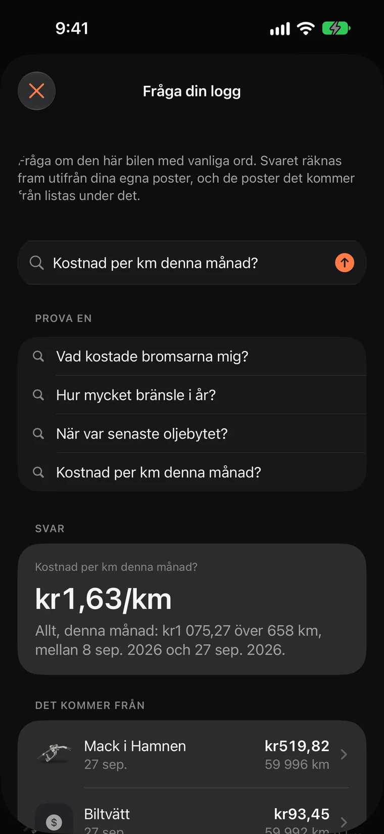 Fråga din logg med egna ord på iPhone med Apple Intelligence